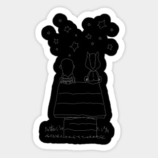 Bojack, Diane and the stars (all in white) Sticker